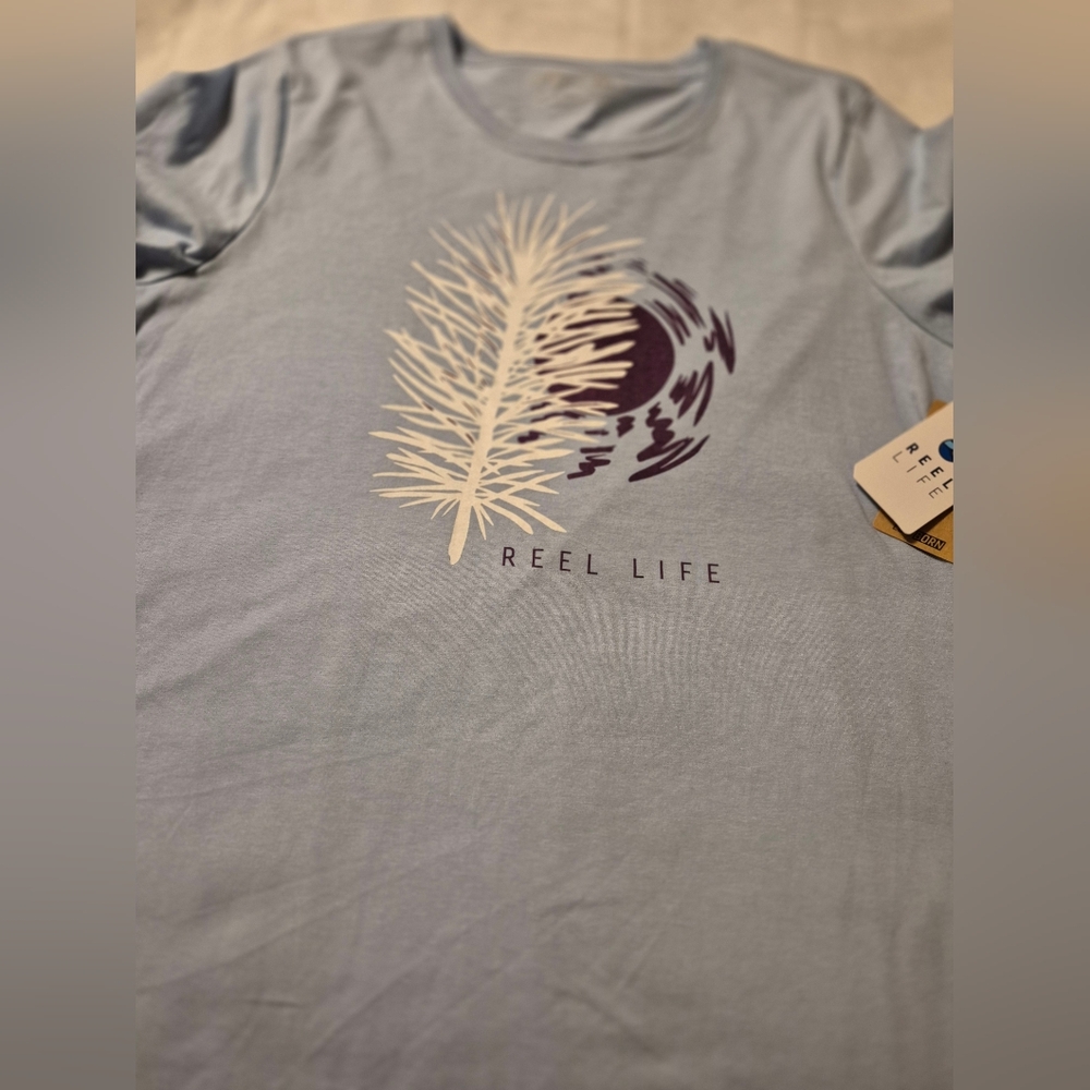 NWT Reel Life XXL Blue Sporty Graphic Fishing T-Shirt